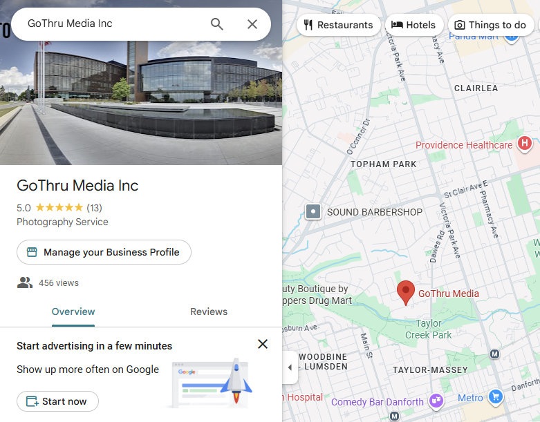 GoThru Photography on Google Maps